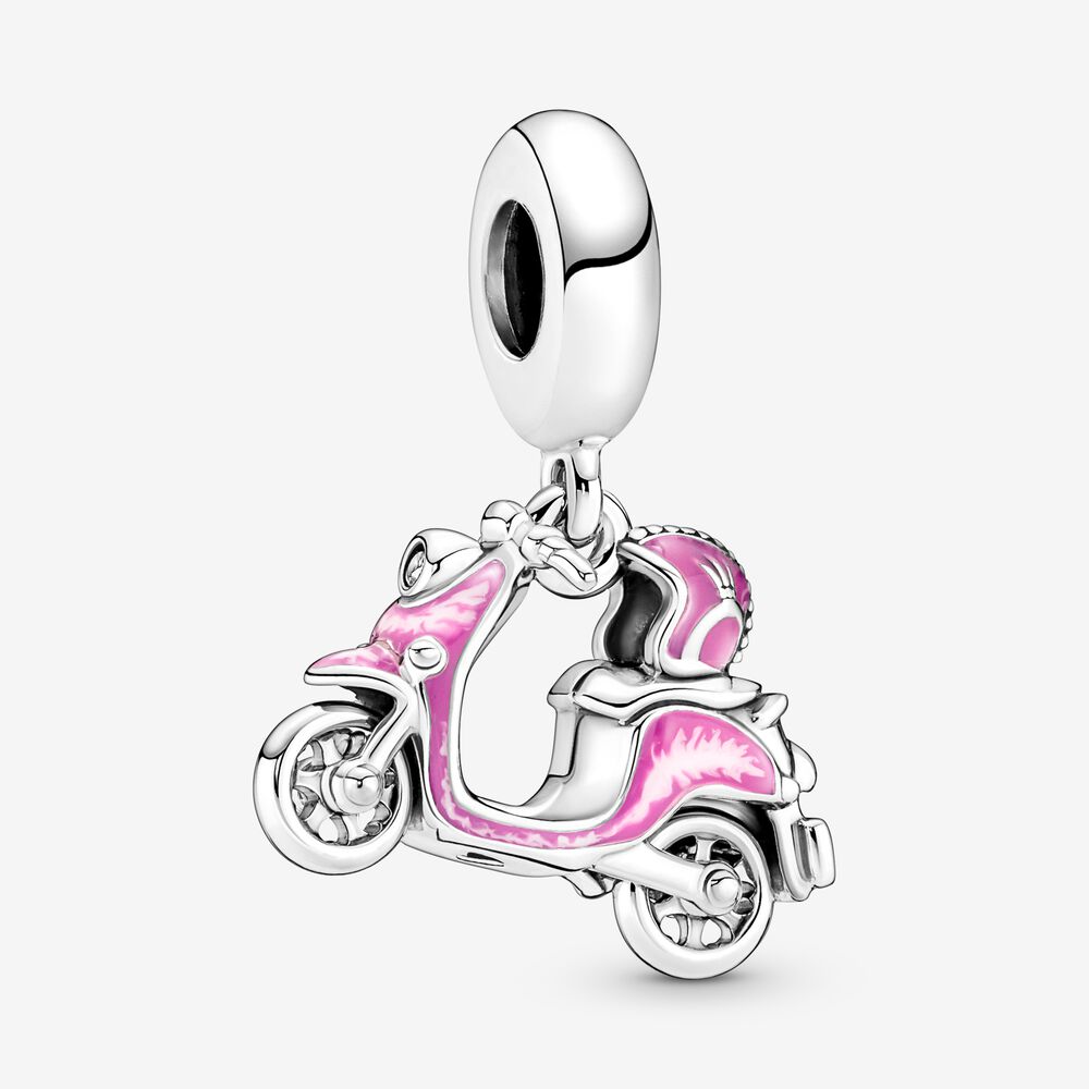Charm Colgante Moto Scooter Rosa