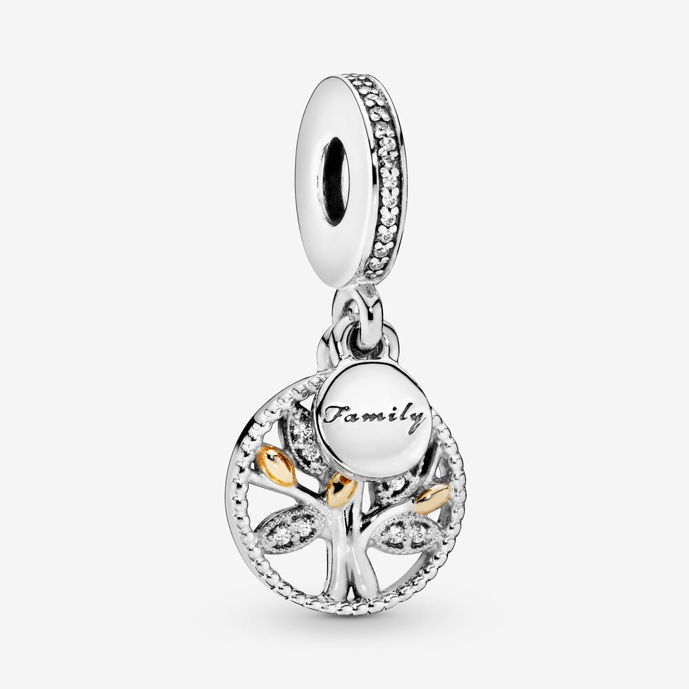 [791728CZ] Charm Colgante Generaciones de Familia Dos Tonos
