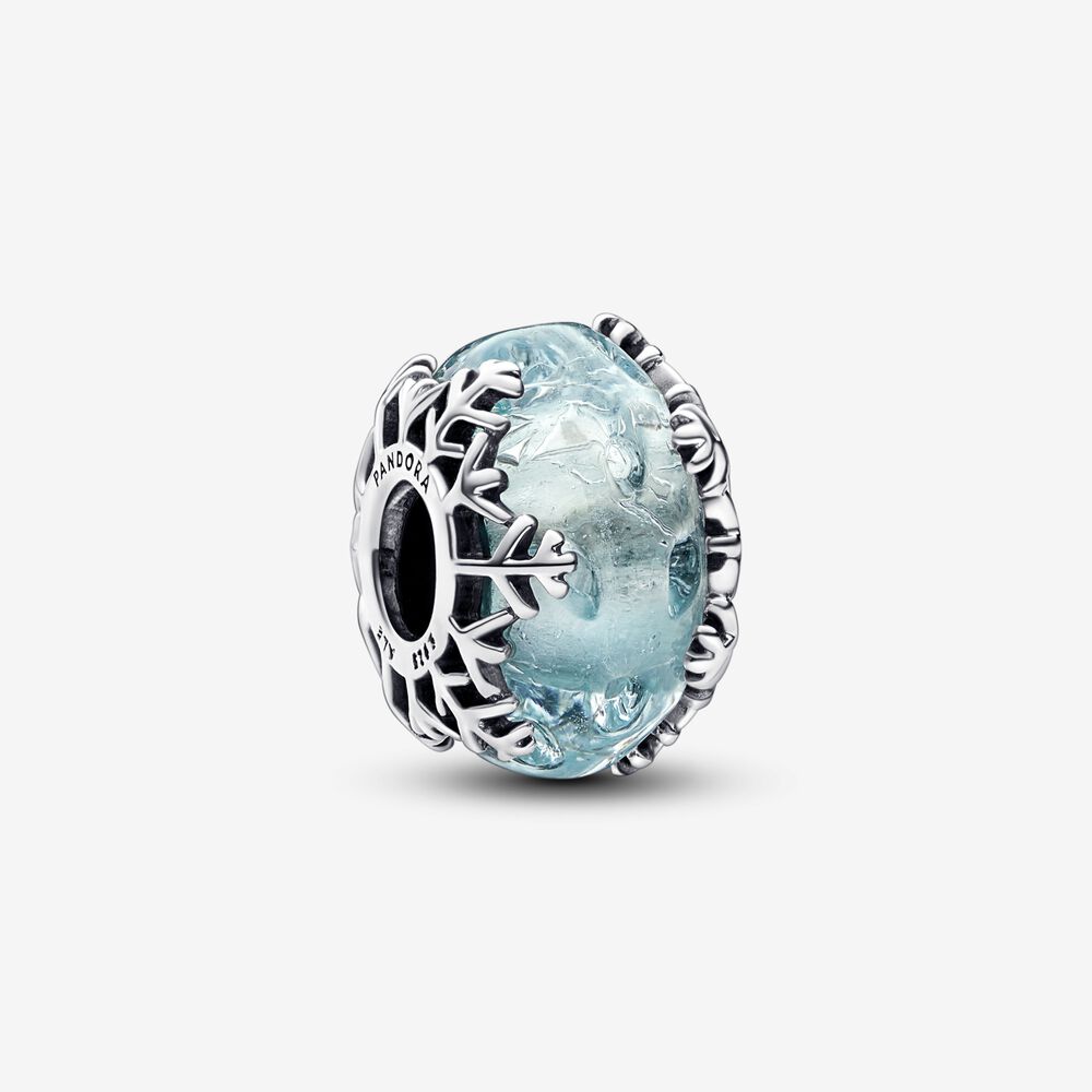 [792377C00] Charm Cristal de Murano Copo de Nieve Azul Invernal