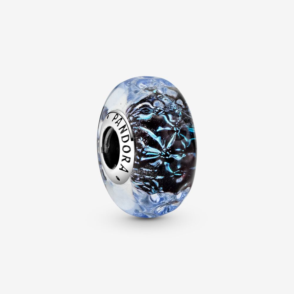 [798938C00] Charm Cristal de Murano Azul Oscuro
