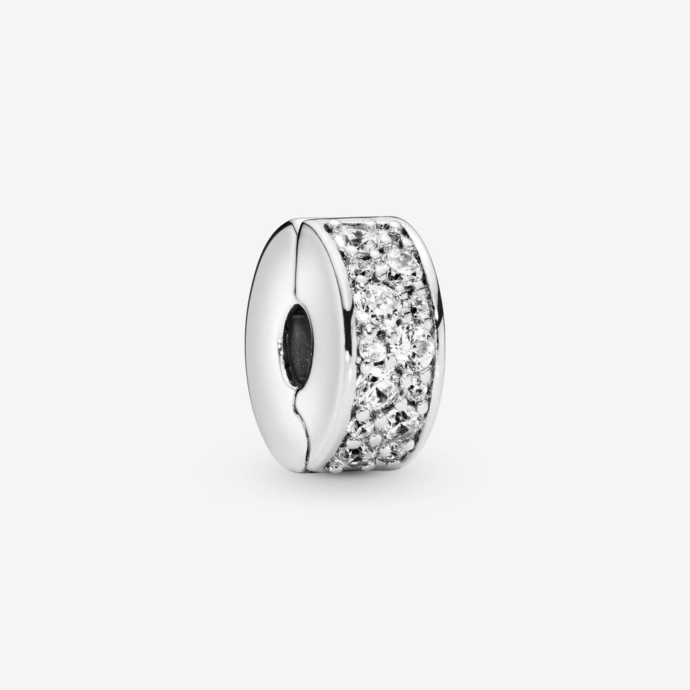 [791817CZ] Charm Clip Pavé Transparente