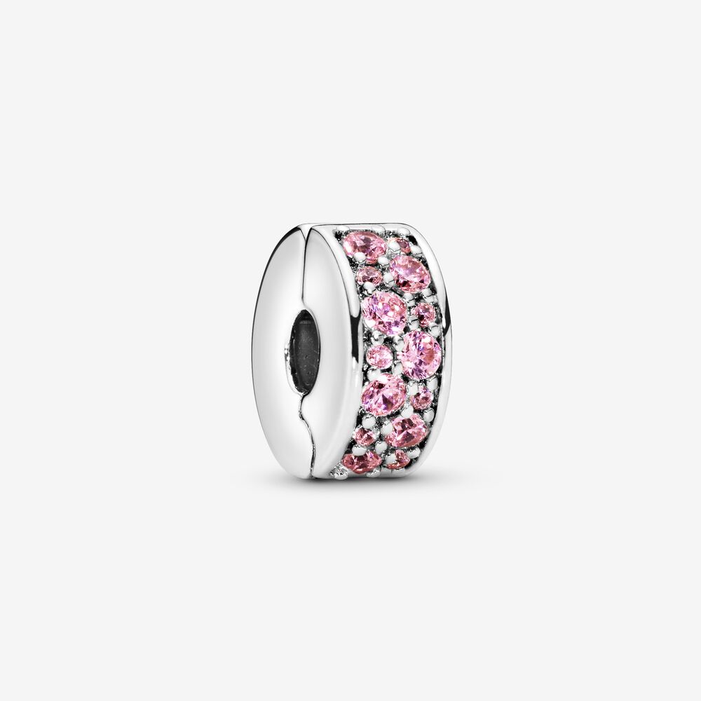[791817PCZ] Charm Clip Pavé Rosa