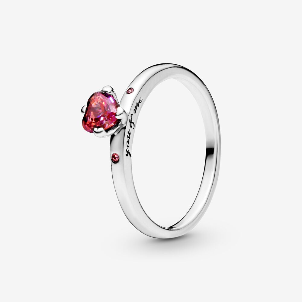 [196574CZRMX_5] Anillo Corazón Rojo Reluciente (5 (50))