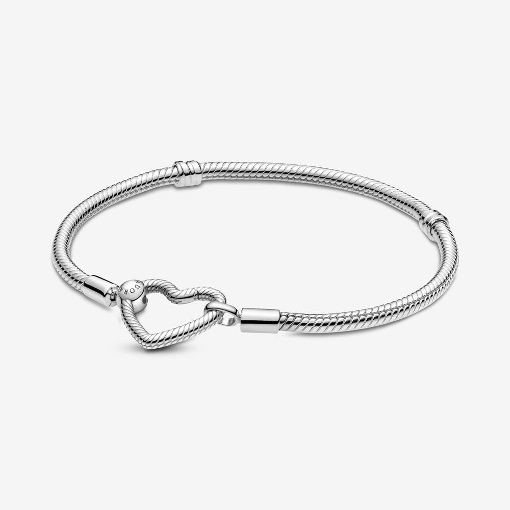 [599539C00_16] Pulsera Cadena de Serpiente con Cierre de Corazón (16)
