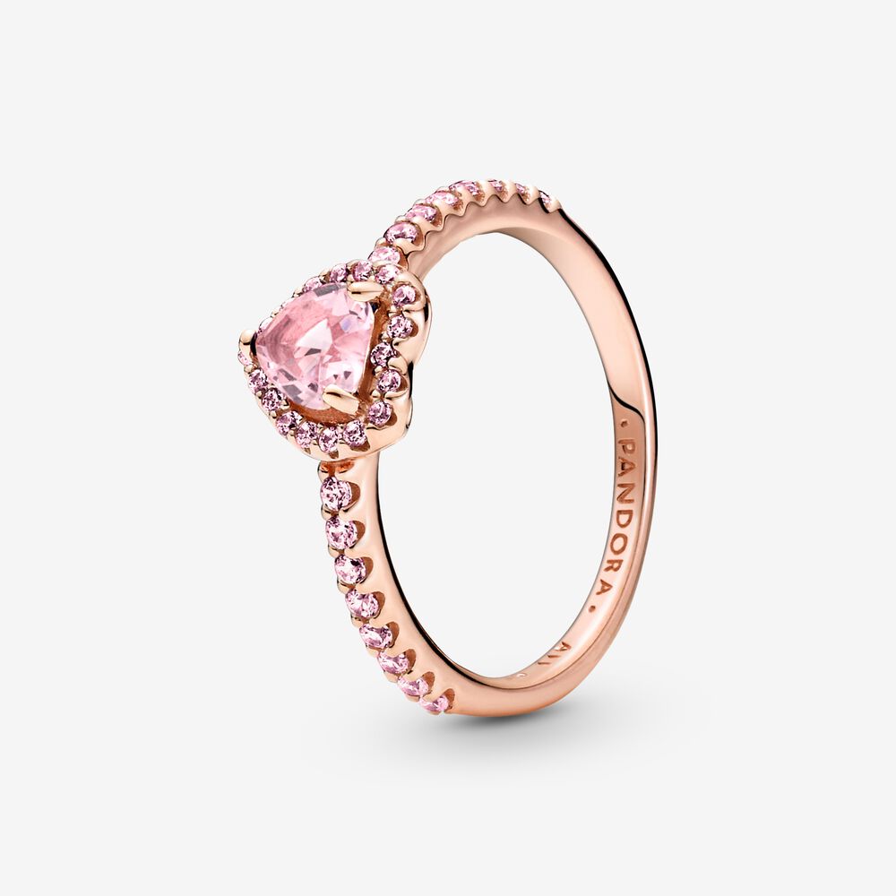 [188421C04_5] Anillo Corazón Elevado Oro Rosa (5 (50))
