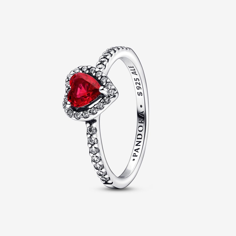 [198421C02_5] Anillo Corazón Elevado Rojo (5 (50))