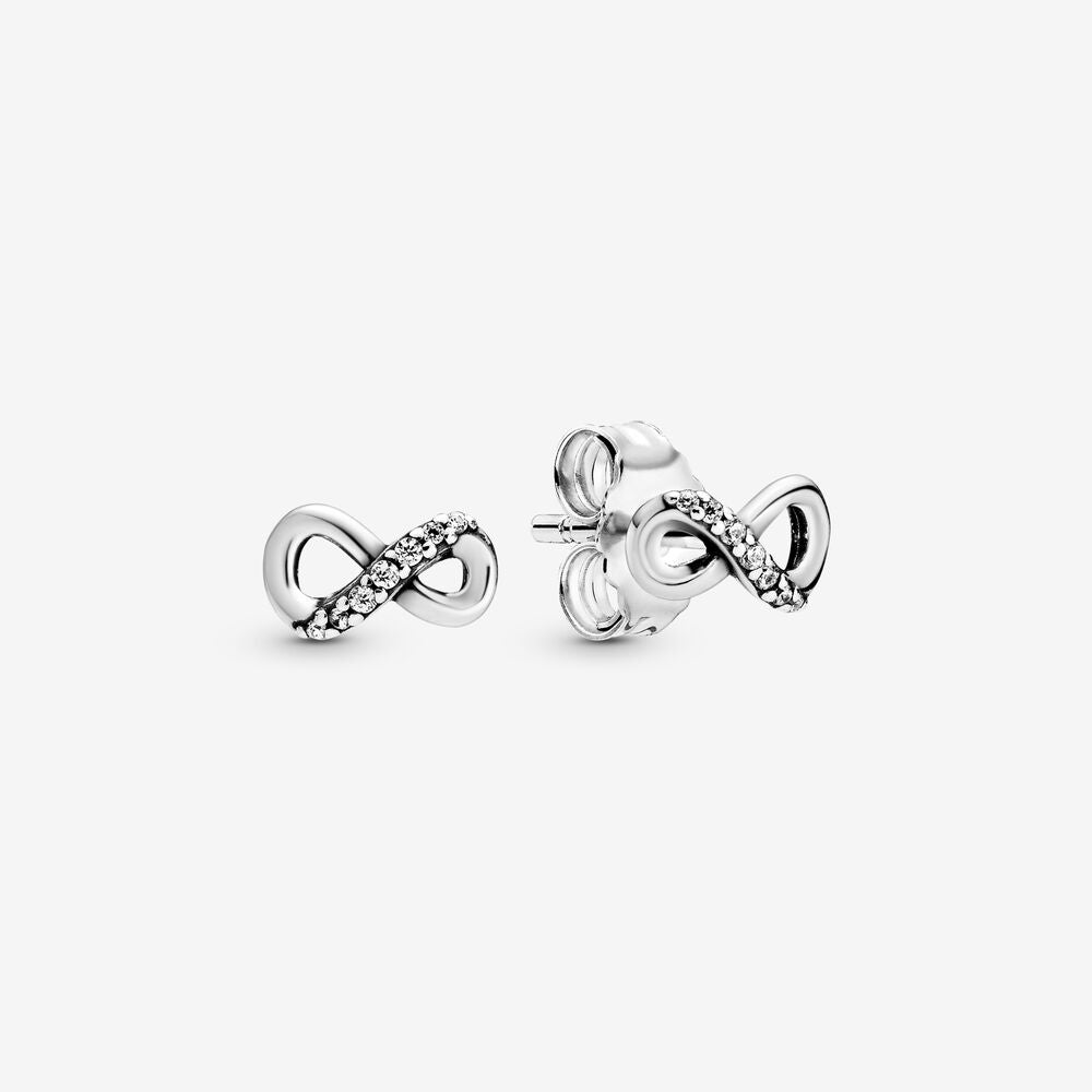 [298820C01] Aretes de Botón Infinito Brillante