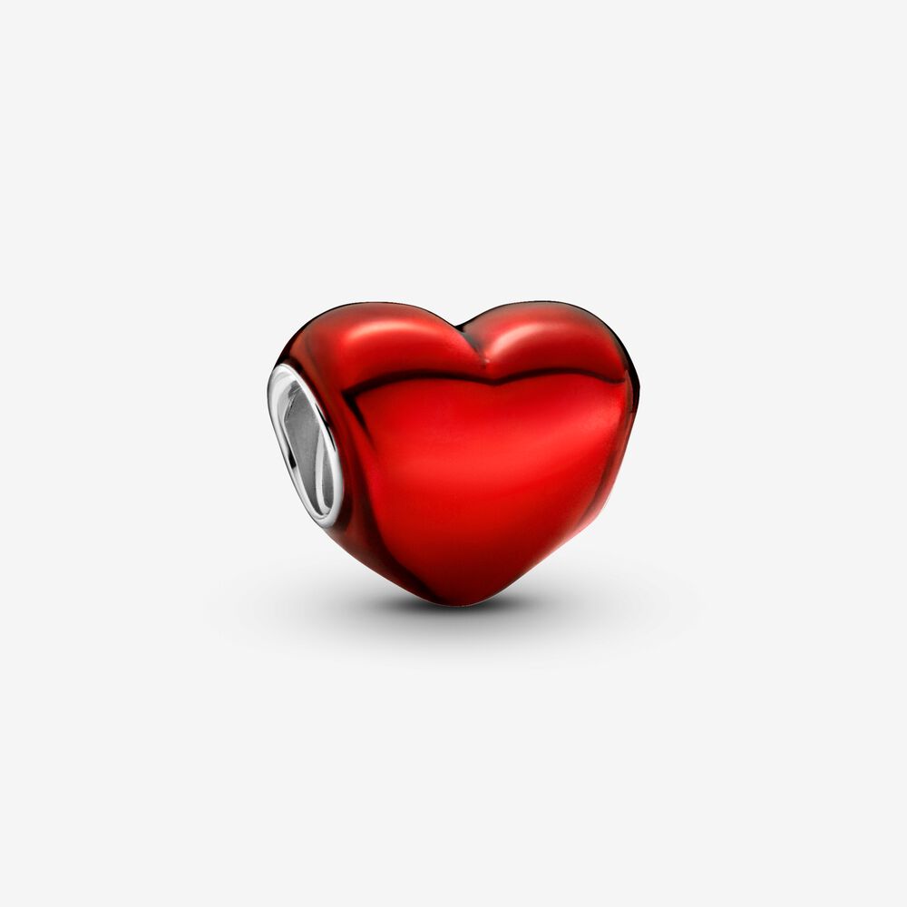 Charm Corazón Rojo Metálico 