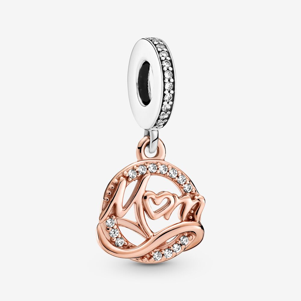 [789374C01] Charm Colgante Mamá en Dos Tonos