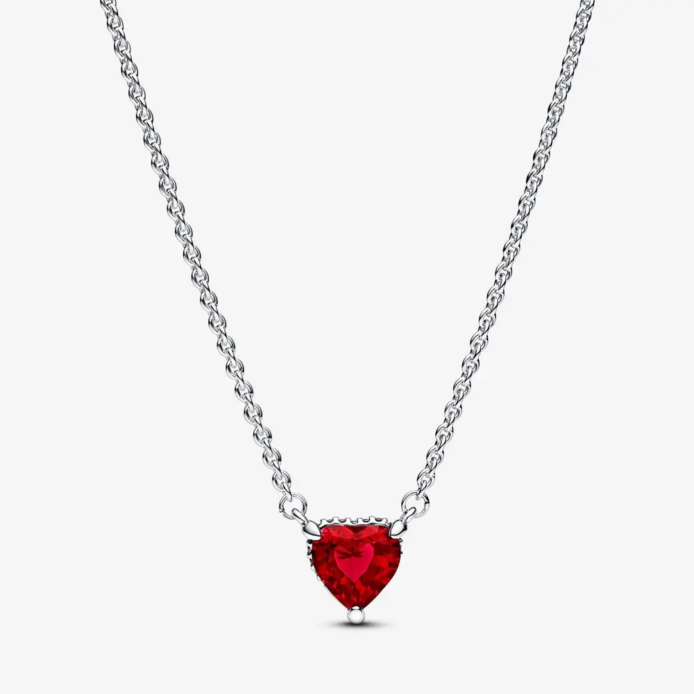 Collar Corazón Rojo Brillante