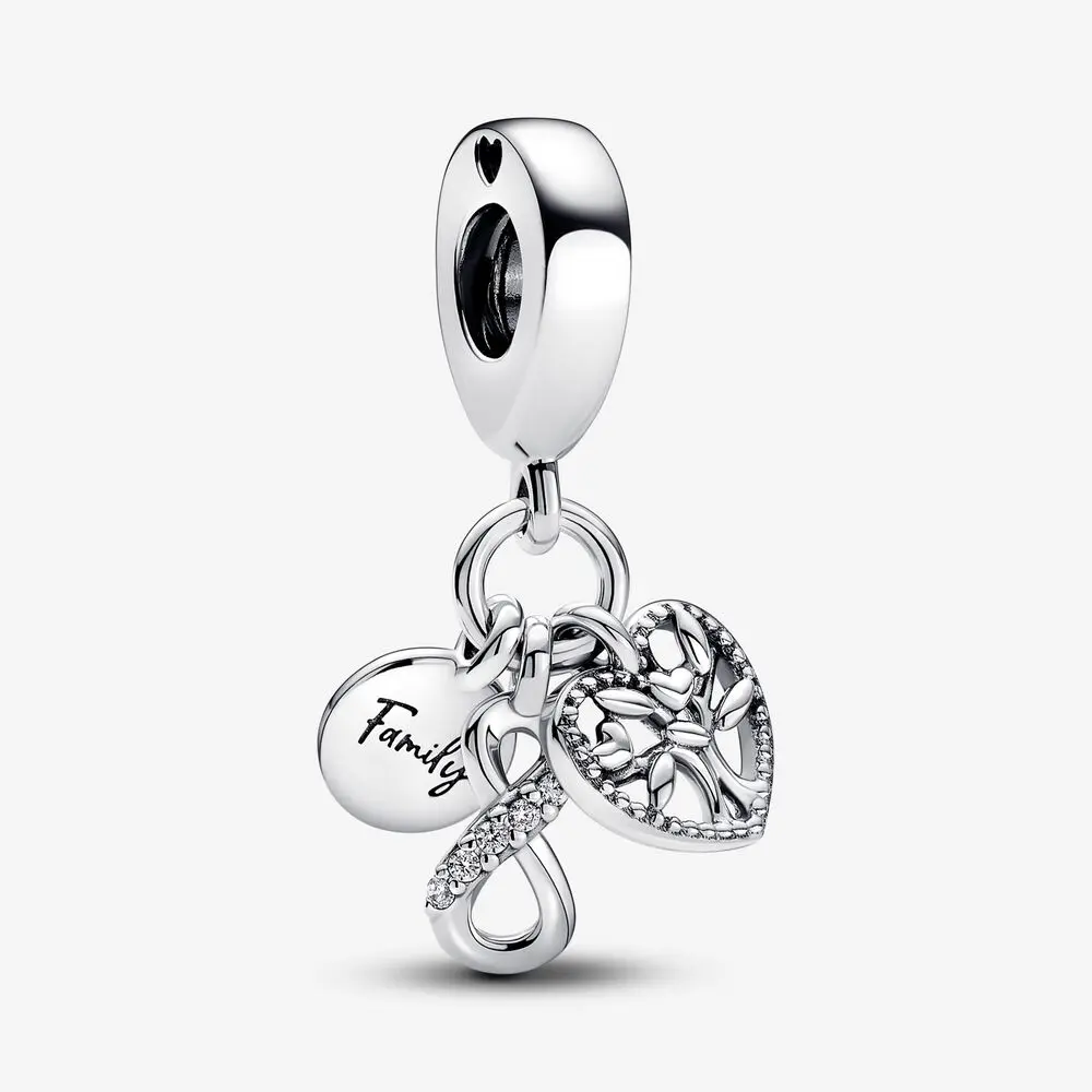 [792201C01] Charm Colgante Triple Infinito Familia