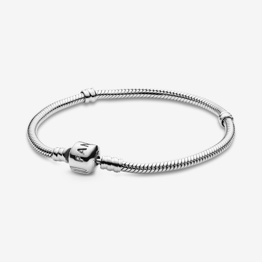 Pulsera Cadena de Serpiente con Broche de Barril Clásico