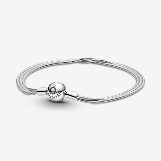 Pulsera Multi Cadena de Serpiente con Broche Redondo