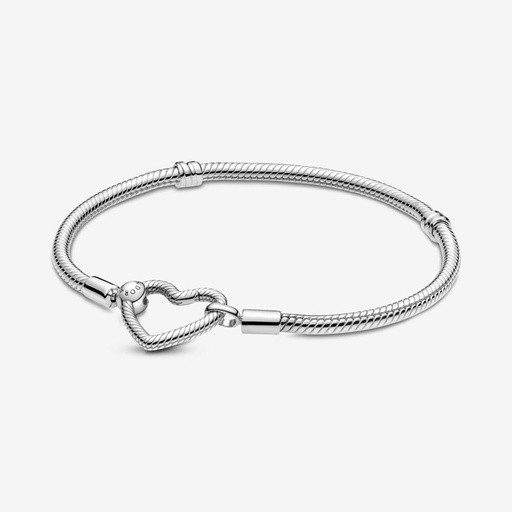 Pulsera Cadena de Serpiente con Cierre de Corazón