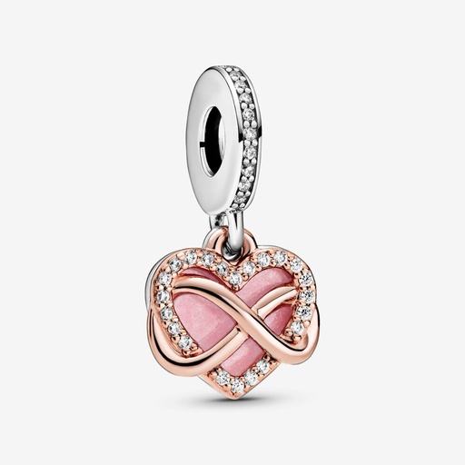 [788878C01] Charm Colgante Corazón con Infinito Resplandeciente