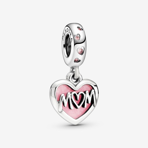 [798887C01] Charm Colgante Corazón con la Inscripción Mamá
