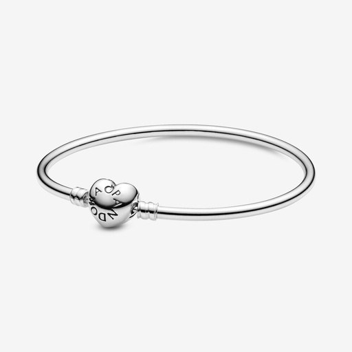 Pulsera Rígida con Broche de Corazón