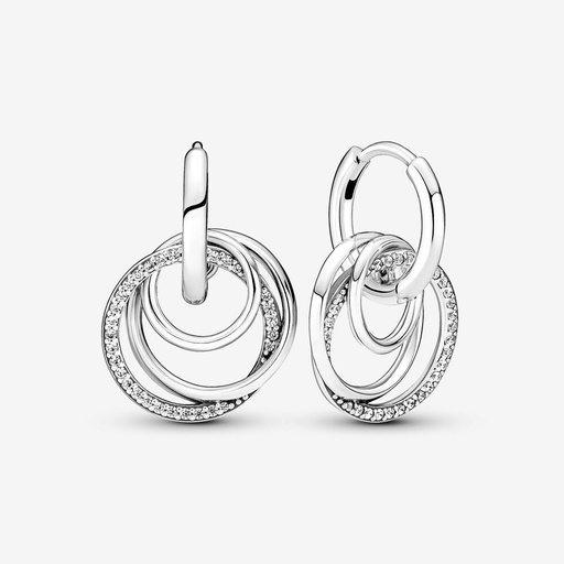 [291156C01] Aretes de Aro Círculo Familiar Siempre