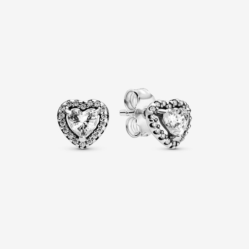 [298427C01] Aretes de Botón Corazón Elevado