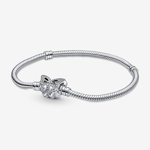 Pulsera Cadena de Serpiente con Broche de Mariposa