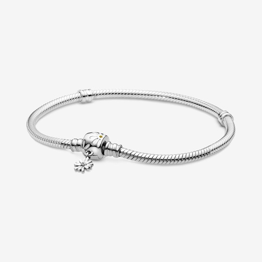 Pulsera Cadena de Serpiente con Broche de Margaritas