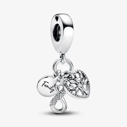 [792201C01] Charm Colgante Triple Infinito Familia